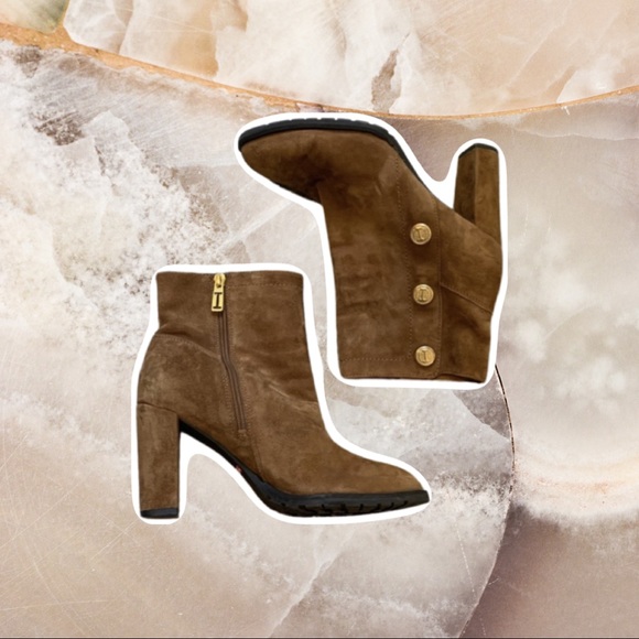 Isaac Mizrahi Shoes - Isaac Misrahi | Brown Sued Block Heel Booties